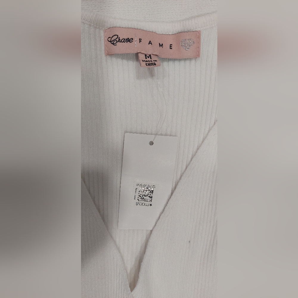 Crave Fame Elegant White Wrap Blouse - Picture 7 of 10